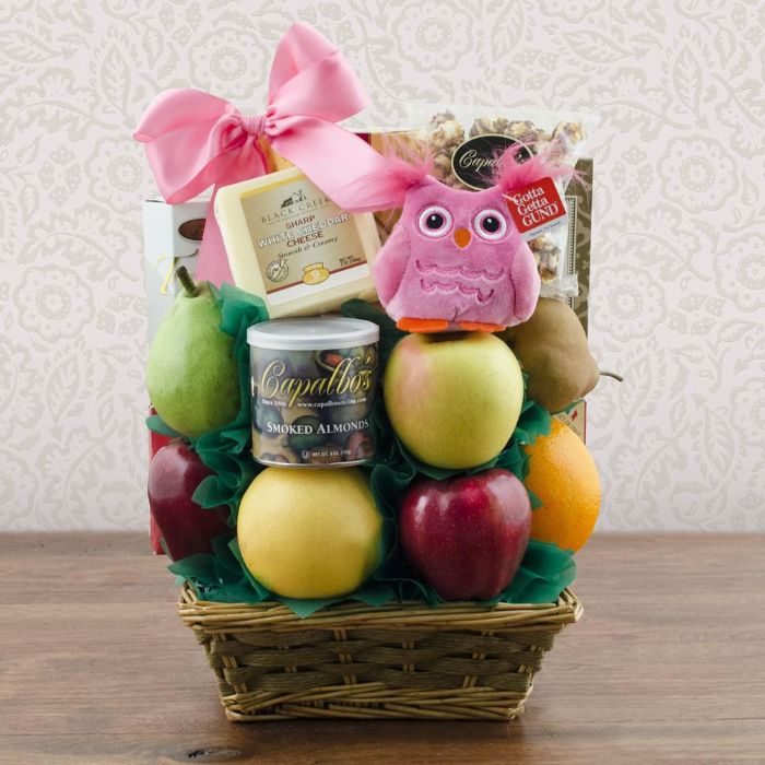 Capalbos Its A Girl Fresh Fruit Gift Basket Option 1